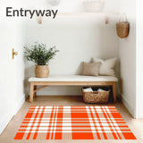 Countryside Plaid Motif with Whimsical Twill and Chevron Details(Orange)