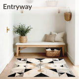 Abstract Geometric Area Black & Beige Minimalist Patterned(Beige)