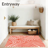 Sunset Stripe with Crisp Accents and Modern Chevron Bands(Red)