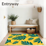 Abstract Botanical Motifs with Layered Leaf Silhouettes(Yellow)