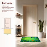 Whimsical Green Insect Patterned(Green)