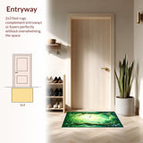 Enchanted Forest Floor Covering Mystical Boho Tree & Fairy(Green)