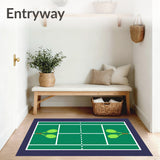 Tennis Court Crossed Rackets Balls Design(Green)