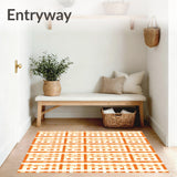 Urban Gingham Interwoven Checkered Mosaic(Orange)