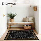 Bewitching Cobweb Symmetrical Tapestry Semicircular(Black)