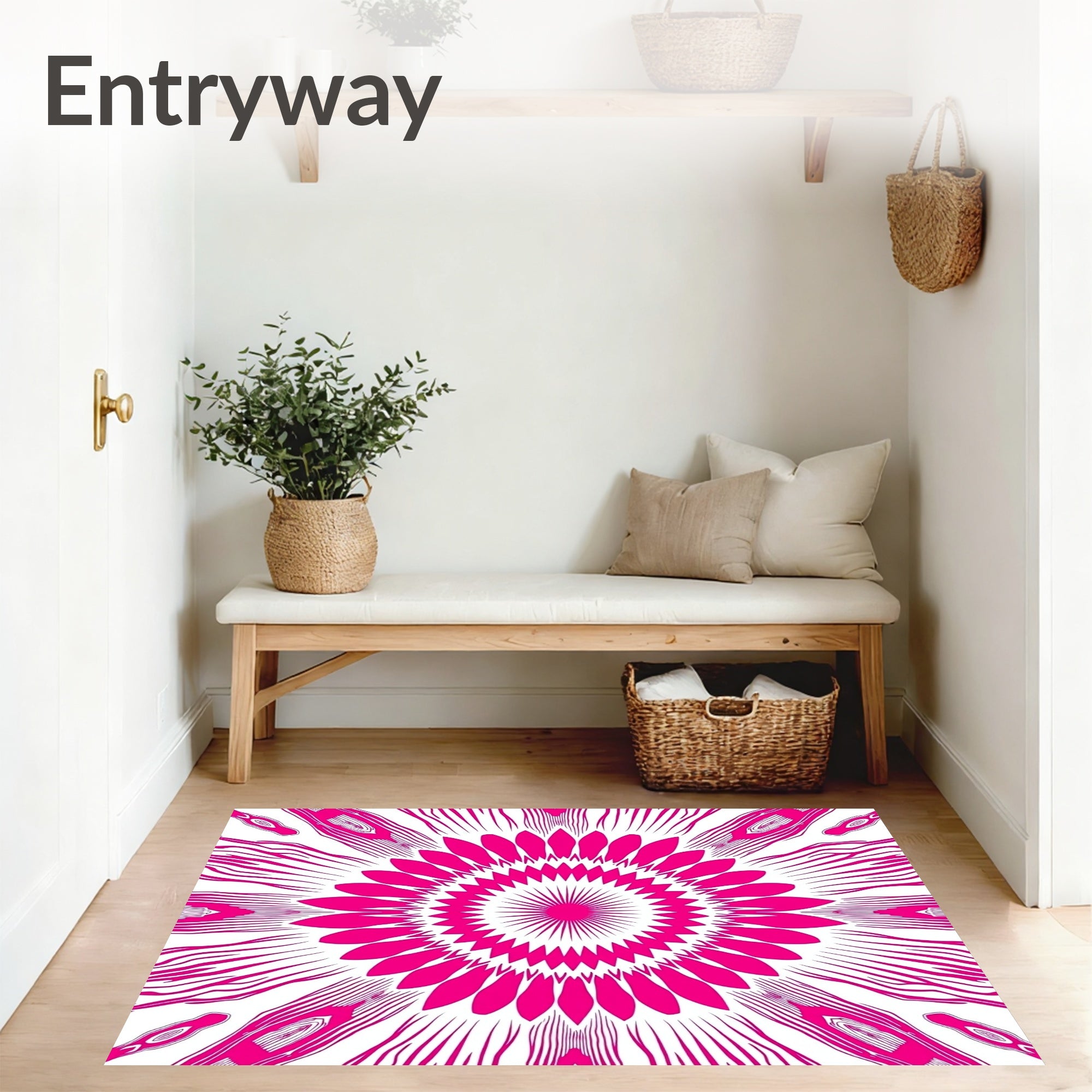 Starburst Kaleidoscope Radiant Petals Abstract Art (Pink) - ODIKA