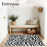 Sophisticated Zigzag Waves with Minimalist Symbol Accents (Black)