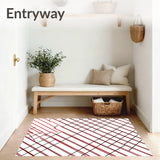 Diagonal Checkerboard Design with Crisp Contrasting Lines(Red)