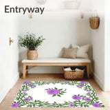 Botanical Garden Vine Trellis with Climbing Rose Illustrations(Purple)