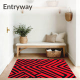 Cane Stripe Chevron with Whimsical Holiday Accents(Red)