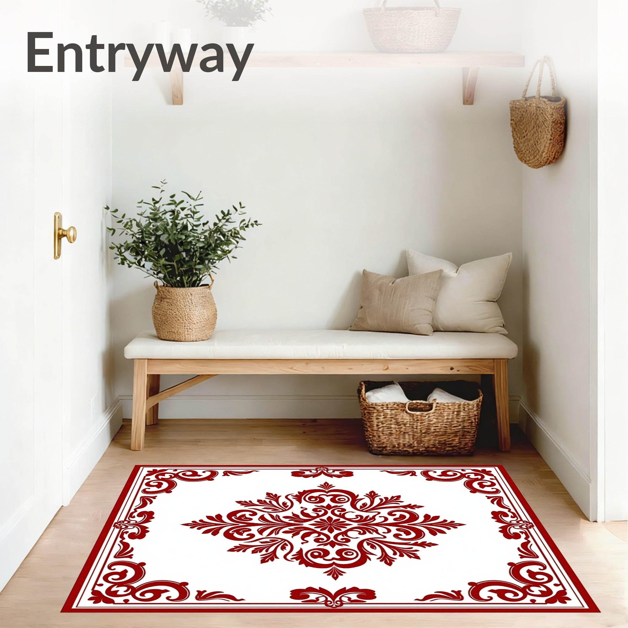 Timeless Elegance Faded Ornamental Damask Artistry (Red) - ODIKA