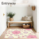 Floral Burst with Delicate Petal Motifs and Botanical Accents (Ivory)