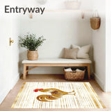 Rooster Inspired Area with Low Pile(Beige)