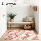 Groovy Pink Beige Shower Mat(Pink)
