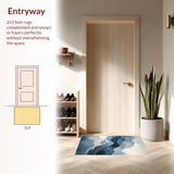 Abstract Art Grey & Blue Watercolor Inspired Design(Blue)