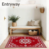 Baroque Floral Vine Arrangement with Symmetrical Petal Embellishments (Red)