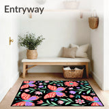Enchanted Garden with Blooming Florals Design (Black)