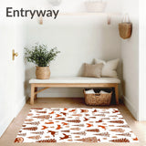 Enchanted Forest Animals Doormat Woodland Creatures Theme(Brown)