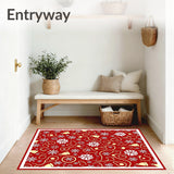 Whimsical Snow Crystal Mosaic with Interlocking Festive Icons(Red)