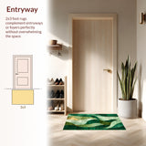 Contemporary Abstract Wave with Fluid Overlapping Curves(Green)