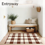 Heritage Tartan Grid Porch Entryway Welcome Handwoven Artisan(Brown)