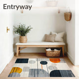 Contemporary Minimalist Area With Dynamic Abstract Geometric Design(Gray)