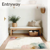 Dreamy Eclectic Area Featuring Colorful Watercolor Artistic Design(Beige)