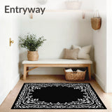 Winter Vine Interlocking Botanical Artistic Contemporary Flair(Black)