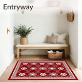 Festive Nordic Inspired Interlocking Motifs with Vintage Charm(Red)