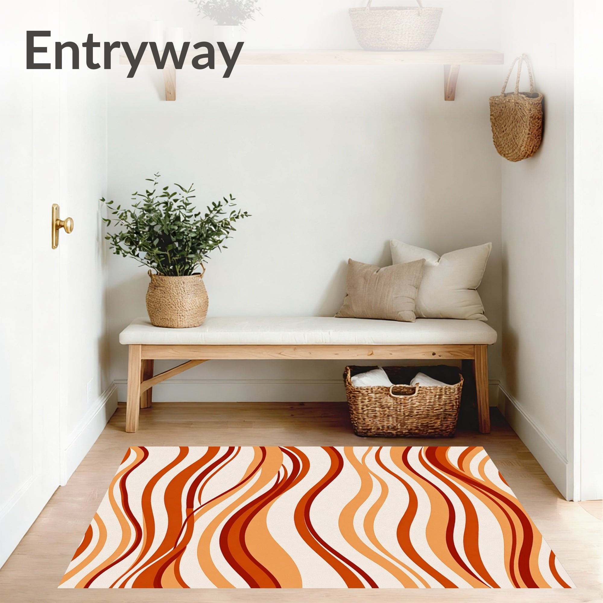 Sunset Rippling Waves Tapestry (Beige) - ODIKA
