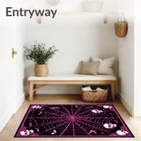 Spooky Pumpkin Skull Spider Web with Playful Pink Gothic Design(Black)