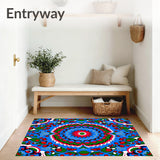 Winterberry Medallion with Boho Floral Motifs(Blue)