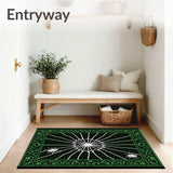 Intricate Web Gothic Doormat with Ornate Spider Motifs(Green) - ODIKA