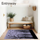 Haunted Forest with Shadowy Bats and Gnarled Trees(Purple)