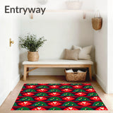 Contemporary Festive Interlocking with Abstract Ornament Accents(Red)