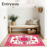 Vintage Medallion Tapestry Sunburst Floral Motif Artisan(Red)