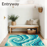 Elegant Wave Swirl Abstract Decorative Artistic Print(Blue)