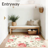 Rose Garden Baby Pink Floral Area(Ivory)