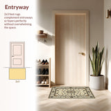 Ultra Soft Area Rug, Non Slip, Stain Resistant, Washable Area Rugs for Living Room, Bedroom, Beige Traditional Non-Slip Living Room Rug(Beige)