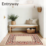 Rustic Autumn Inspired Interlocking Motif with Ornate Accents(Burgundy)