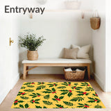 Festive Holly Branch with Berries Accent Floor Covering(Yellow)