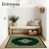 Damask Flourish with Ornate Scrollwork Traditional (Green)