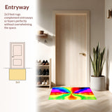 Ultra Soft Area Rug, Non Slip, Stain Resistant, Washable Area Rugs for Living Room, Bedroom, Soft Colorful Tie-Dyed Playroom Rug(Red)