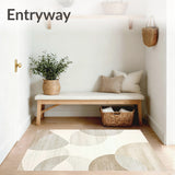 Contemporary with Dynamic Circular Geometry and Abstract Motifs(Beige)