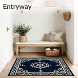 Botanical Arabesque Motif Featuring Stylized Vines(Black)