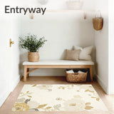 Ethereal Beige & Ivory Abstract Blossom Design for Interior(Ivory)