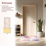 Dreamy Cloudscape with Whimsical Swirls and Floating Hearts Design (Pink)