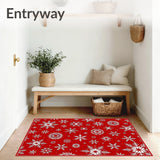 Holiday Snowflake Winter Wonderland Festive Floor(Red)