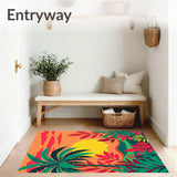 Sunset Safari Adventure Landscape with Tropical Foliage(Orange)