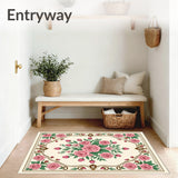 Vintage Rose Garden Floral Medallion Accent(Pink)